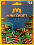 MCDONALD'S CARD 2025 " A MINECRAFT MOVIE CARD " BRAND NEW~VHTF~HANGER CARD