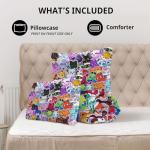 Allenjoy Twin Size Pixel Princess Comforter Set Gamer Bed Bedding Sets Bedroom Decor with 1 Pillowcase SC00287-005