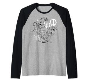 Minecraft Born to Be Wild TNT Explosion Sketch Art Raglan Baseball Tee