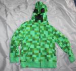 Minecraft Creeper Jacket Hoodie Mask Hood size M Boy Girl NEW Zip Halloween
