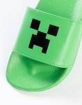 Minecraft Creeper & TNT Sliders in Green and Black | Boys' Casual Footwear | 2 Pack Sliders Featuring Creeper Face and TNT