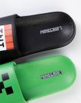 Minecraft Creeper & TNT Sliders in Green and Black | Boys' Casual Footwear | 2 Pack Sliders Featuring Creeper Face and TNT