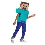 Disguise Minecraft Steve Costume for Kids, Official Minecraft Costume Pop Out Outfit with Headpiece, Child Size (7-8)