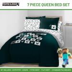 Minecraft Creeper Queen Comforter Set - 7 Piece Gamer Bedding Includes Set & ...