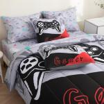 PALENVILI 7 Pieces Gamer Comforter Set for Boys Gaming Bedding Set for Kids Girls Teens,Video Game Bed in a Bag with Comforters, Sheets, Pillowcases & Shams
