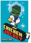 Minecraft - Chicken Jockey Wall Poster, 34L" x 22.4W", Poster & Mount Bundle