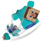 Disguise Minecraft Steve Costume for Kids, Official Minecraft Costume Pop Out Outfit with Headpiece, Child Size (7-8)