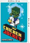 Minecraft - Chicken Jockey Wall Poster, 34L" x 22.4W", Poster & Mount Bundle