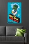 Minecraft - Chicken Jockey Wall Poster, 34L" x 22.4W", Poster & Mount Bundle
