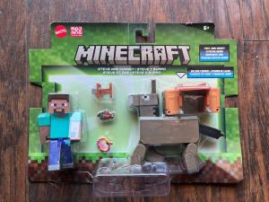 Minecraft Action Figures Steve & Donkey 3.25 in Scale Collectible Toy New Mattel