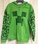 Minecraft Licensed Boys Long Sleeve Full Zip Pixeled Hoodie Green Size XL NEW