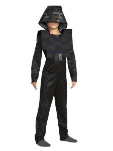 Disguise Wither Skeleton Minecraft Costume, Official Minecraft Costume with Hooded Jumpsuit for Kids, Child Size (10-12)
