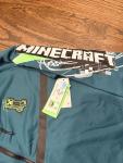 Minecraft Creeper Gaming Hoodie Mens XL Blue Full Zip Graphic Sweatshirt NWT