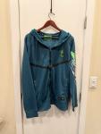 Minecraft Creeper Gaming Hoodie Mens XL Blue Full Zip Graphic Sweatshirt NWT