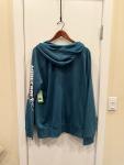 Minecraft Creeper Gaming Hoodie Mens XL Blue Full Zip Graphic Sweatshirt NWT