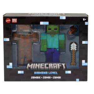 Minecraft Diamond Level Zombie Action Figure, 4 Accessories, 5.5-in