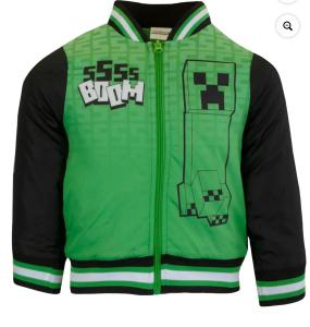 Minecraft Creeper Zip Hoodie Youth Size 5/6 Green Black Costume Style NWT