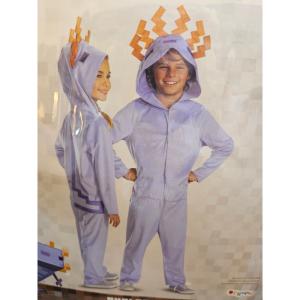 Minecraft Axolotl Child Costume Hooded Jumpsuit Size L S 4-6 Halloween NEW NWT