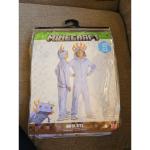 Minecraft Axolotl Child Costume Hooded Jumpsuit Size L S 4-6 Halloween NEW NWT