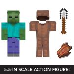 Minecraft Diamond Level Zombie Action Figure, 4 Accessories, 5.5-in