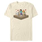 Men's Minecraft Alex and Steve Pet Family T-Shirt - Off White - Medium