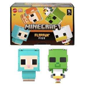 Mattel Minecraft Flippin’ Figs 2-Pack Action Figures, Set with Sheep & Chicken