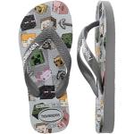 Kids' Minecraft Top Flip Flops Steel Grey