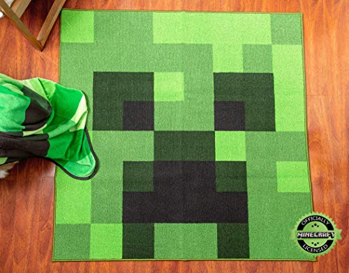 Minecraft Green Creeper Large Square Area Rug