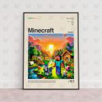 Minecraft Poster, Gaming Room Poster, Gaming Wall Poster.