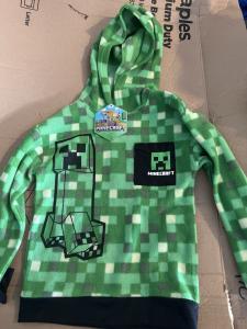 NEW-WITH-TAGS OFFICIAL MINECRAFT PULLOVER HOODIE SWEATSHIRT - KIDS SIZE 7