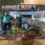 Mattel A Minecraft Movie Steve & Wolf Action Figures 2 Pack New Free Shipping