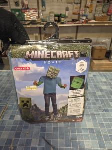 Licensed Minecraft Zombie Video Game Costume Child Size M 7-8 Glow In The Dark 