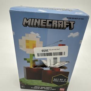 Minecraft Daisy and Poppy Flower Pot Mood Lights Set of 2 Open Box Mojang