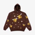Minecraft Bee Graphic Pullover Hoodie Brown Yellow Long Sleeve S-2XL