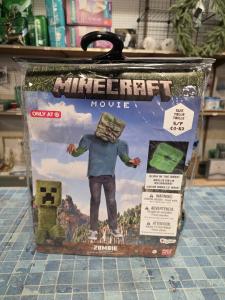Licensed Minecraft Zombie Video Game Costume Child Size S 4-6 Glow In The Dark 