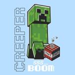 Men's Minecraft Creeper SS… Boom T-Shirt - Light Blue - X Large