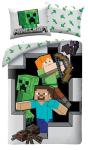 Minecraft Single Bedding Set - Reversible Duvet Cover 140 x 200 cm + Pillowcase - 100% Cotton - Oeko-TEX Certified