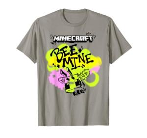 Minecraft Valentine's Day Bee Mine Graffiti Lettering & Art T-Shirt