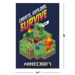 Minecraft - Gaming Poster (Create, Explore, Survive) (Size: 24" x 36")