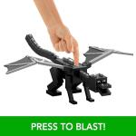 Mattel Minecraft Dragon’s Breath Ender Dragon Action Figure with 10 Discs, Giant Toy with 21.6-inch Length, 20-inch Wingspan with Moving Wings & Launcher