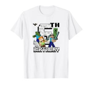Minecraft Group Shot Happy Birthday T-Shirt 6th