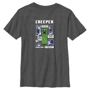 Boy's Minecraft Creeper Infogram T-Shirt - Dark Heather - Small