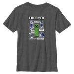 Boy's Minecraft Creeper Infogram T-Shirt - Dark Heather - Small