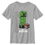 Boy's Minecraft Creeper SS… Boom T-Shirt - Sport Grey - Large