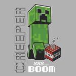 Boy's Minecraft Creeper SS… Boom T-Shirt - Sport Grey - Large