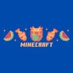 Boy's Minecraft Axolotl and Food T-Shirt - Royal Blue - X Large