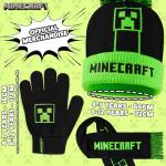 Minecraft Winter Set for Boys, Teens, 3 Piece Hat Scarf Gloves or 2 Piece Gloves & Hat, Winter Accessories, Gifts for Boys (6-14 Years, Green/Black Creeper, 3 Pcs)