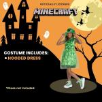Minecraft Creeper Dress Costume for Kids, Official Minecraft Costume Outfit with Hood, Child Size (4-6x)
