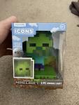 Paladone Minecraft Zombie Night Light Series 1 #004 Green LED Battery Powered