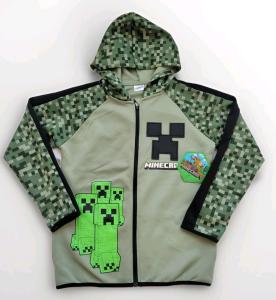 Minecraft boys active hoodie jacket full zip LARGE 10/12 green
